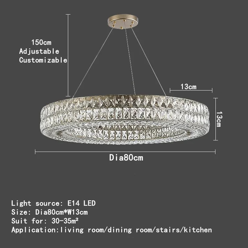 The Hutton crystal modern chandelier by Morsale.com in a living space, black frame with sparkling crystal.