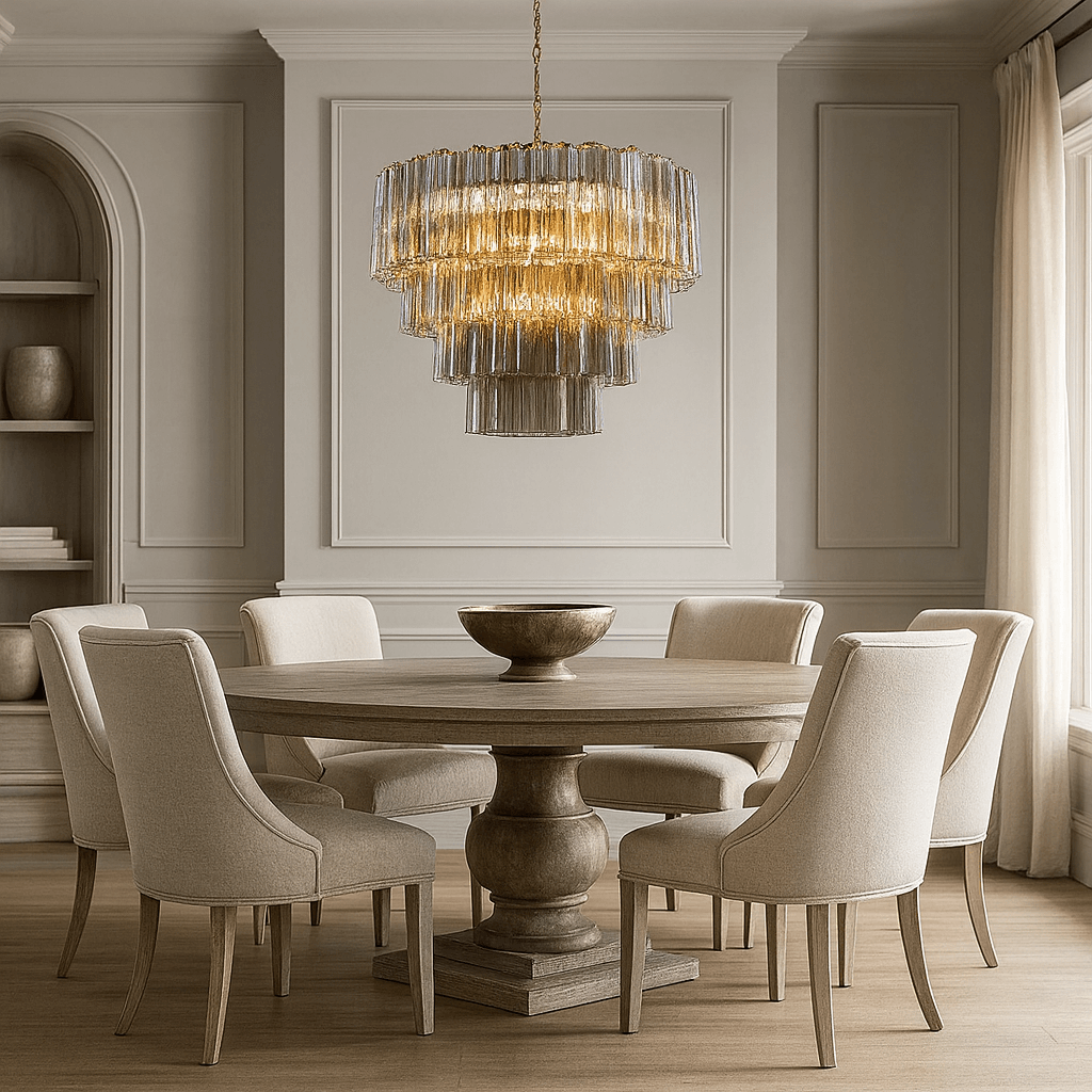 Burney 29-inch modern chandelier full fixture view