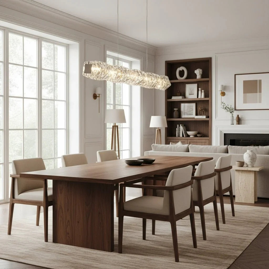 buyBacci 60" Linear Crystal Dining Chandelier - Morsale