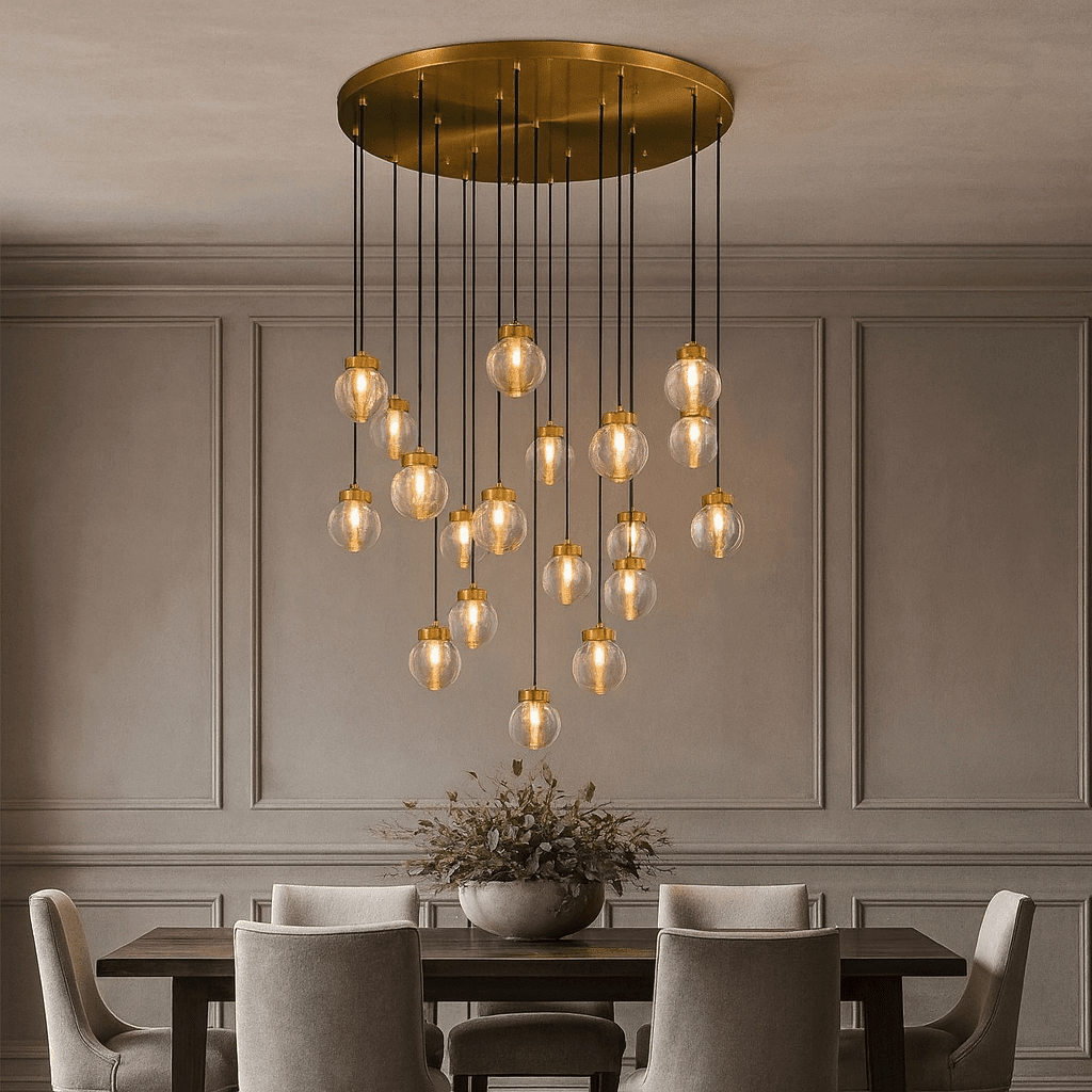 Bossen 19-globe modern chandelier full fixture view