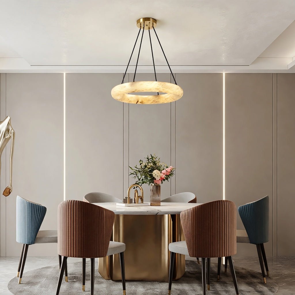 Trenton 20-inch Spanish marble chandelier with brass hardware
