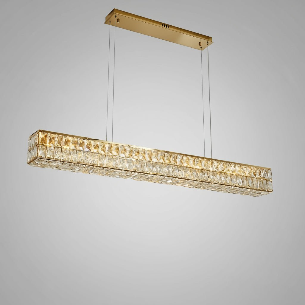 buyBacci Gold Crystal Linear Dining Chandelier - Morsale