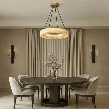 Palmer Spanish marble chandelier on a brass plate