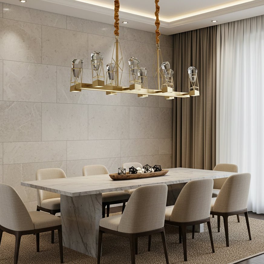 Miller dining chandelier over a dining table