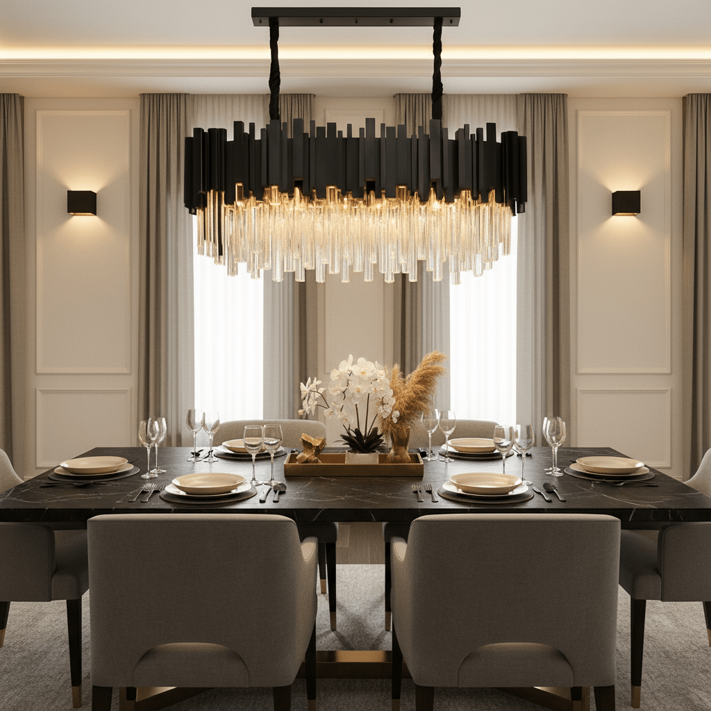 buyGio Black Crystal Dining Room Chandelier - Morsale