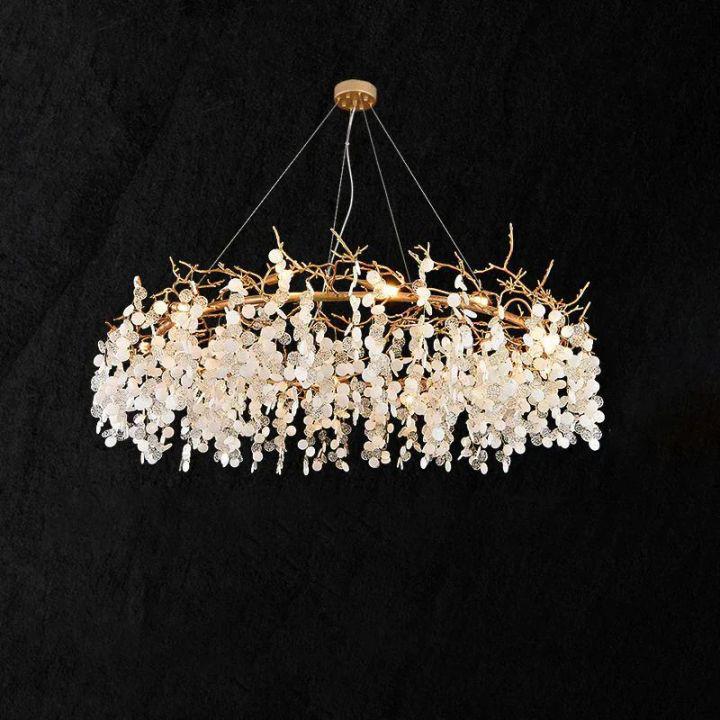 Donna Round Circle Fortune Tree Round Branch Chandelier - 35.4" Dcasivra