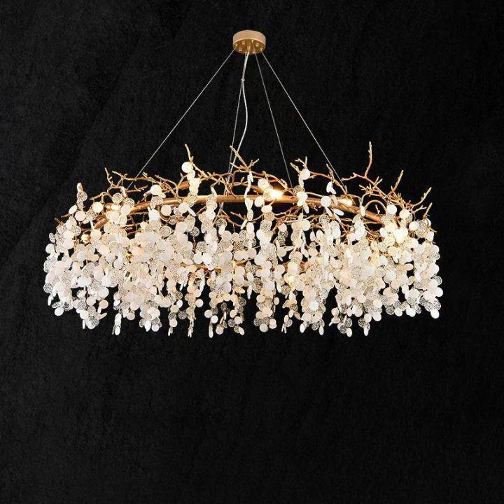 Donna Round Circle Fortune Tree Round Branch Chandelier - 43.3" Dcasivra