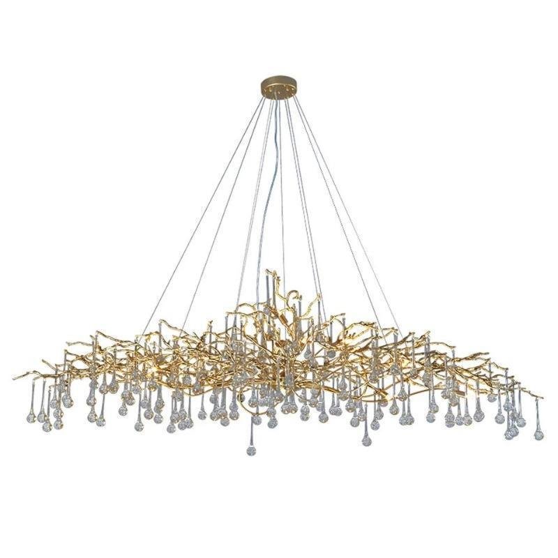 Doris Branch Crystal Chandelier Light - GoldLength 100 cm x Width 62 cm x Height 50 cmcasivra