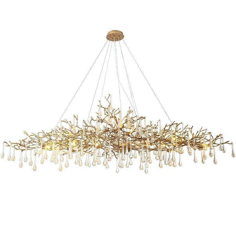 Doris Branch Crystal Chandelier Light - GoldLength 100 cm x Width 62 cm x Height 50 cmcasivra