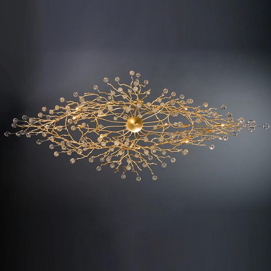 Doris Branch Crystal Chandelier Light - GoldLength 100 cm x Width 62 cm x Height 50 cmcasivra