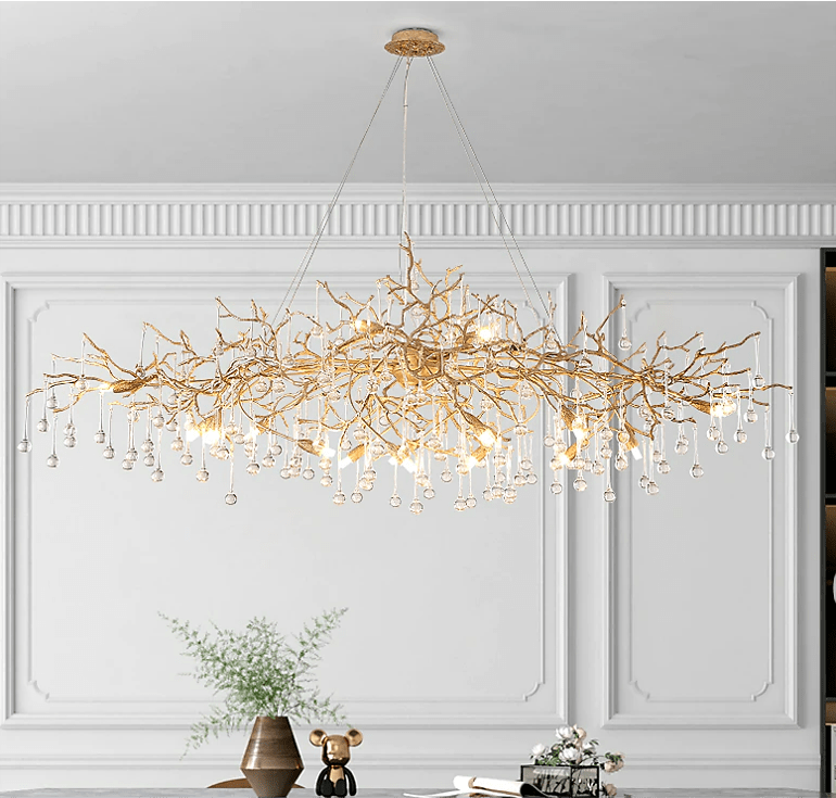 Doris Branch Crystal Chandelier Light - GoldLength 100 cm x Width 62 cm x Height 50 cmcasivra