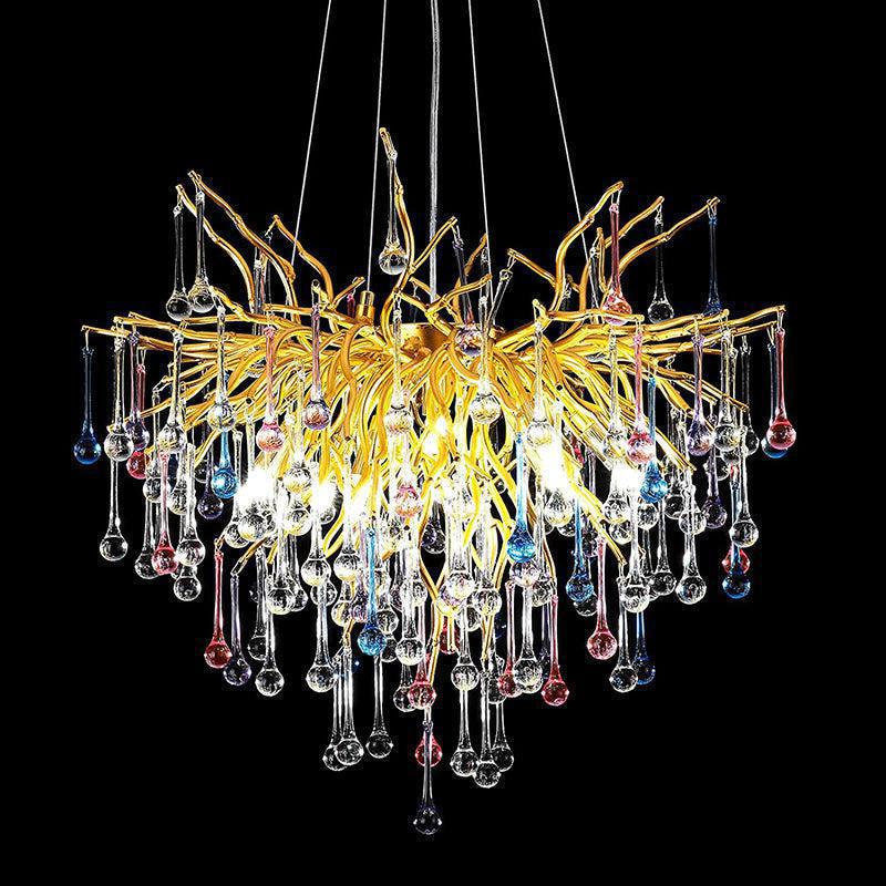Doris Crystal Branch Chandelier 23.5"D Gold - casivra