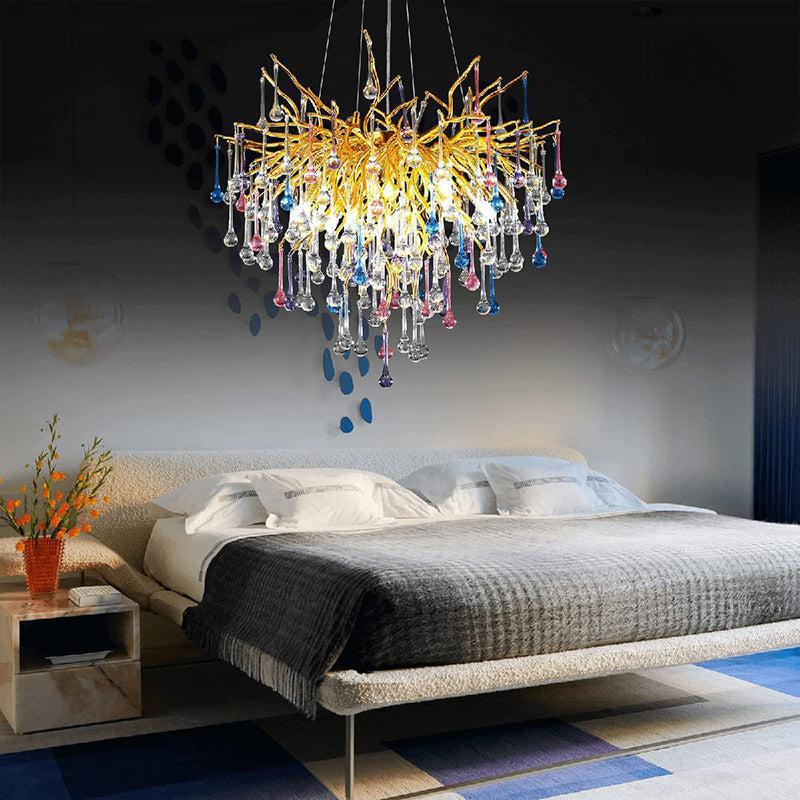 Doris Crystal Branch Chandelier 23.5"D Gold - casivra