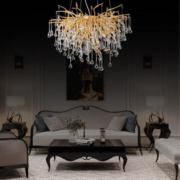 Doris Rain Branch Chandelier 23.5"D Gold - casivra