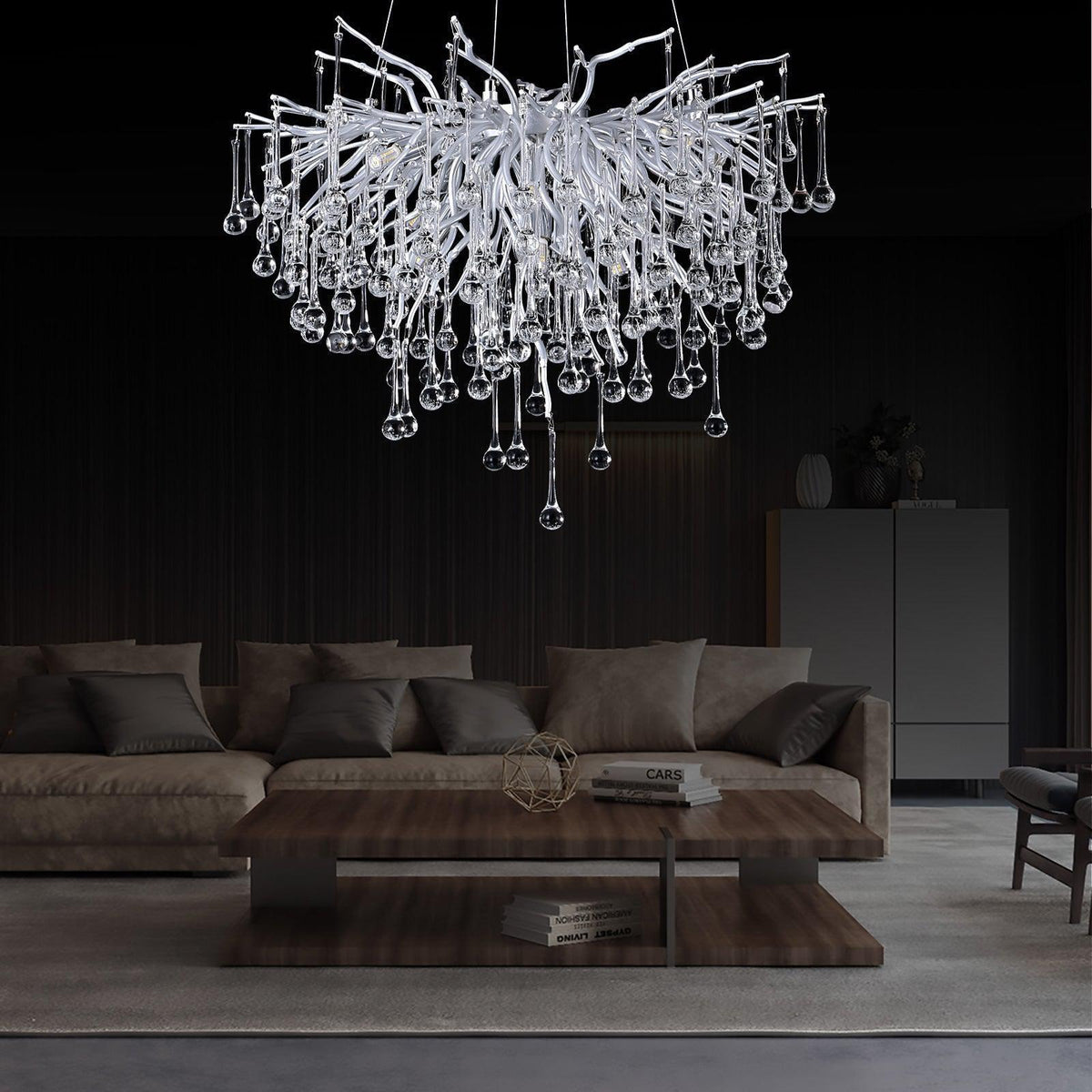 Doris Rain Branch Chandelier Dia 23.5" Silver - casivra
