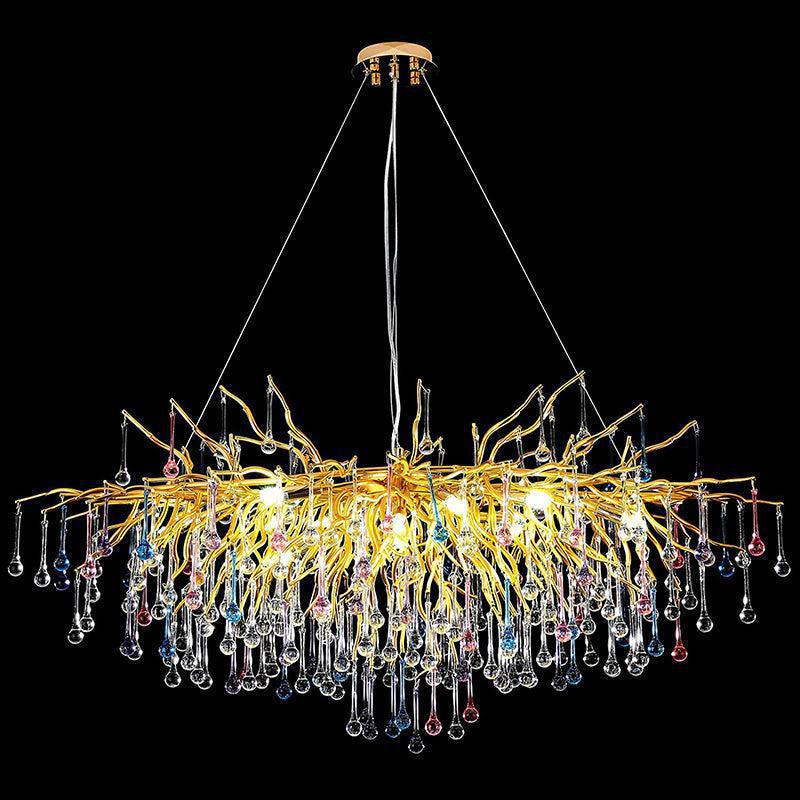 Doris Rain Crystal Branch Chandelier 54"L - casivra