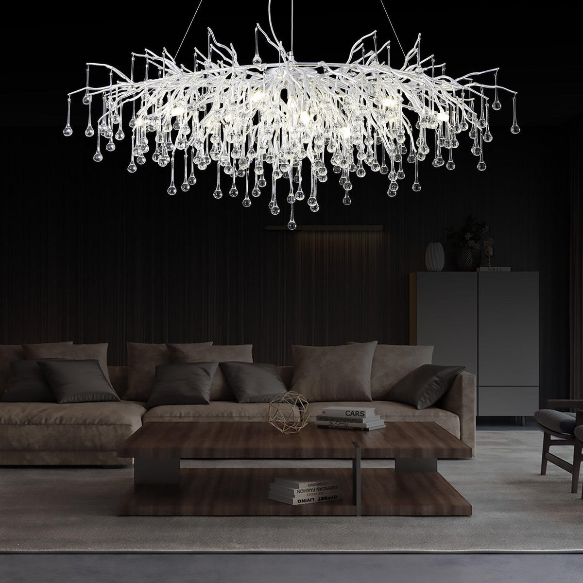 Doris Rectangle Branch Chandelier 45"L Silver - casivra