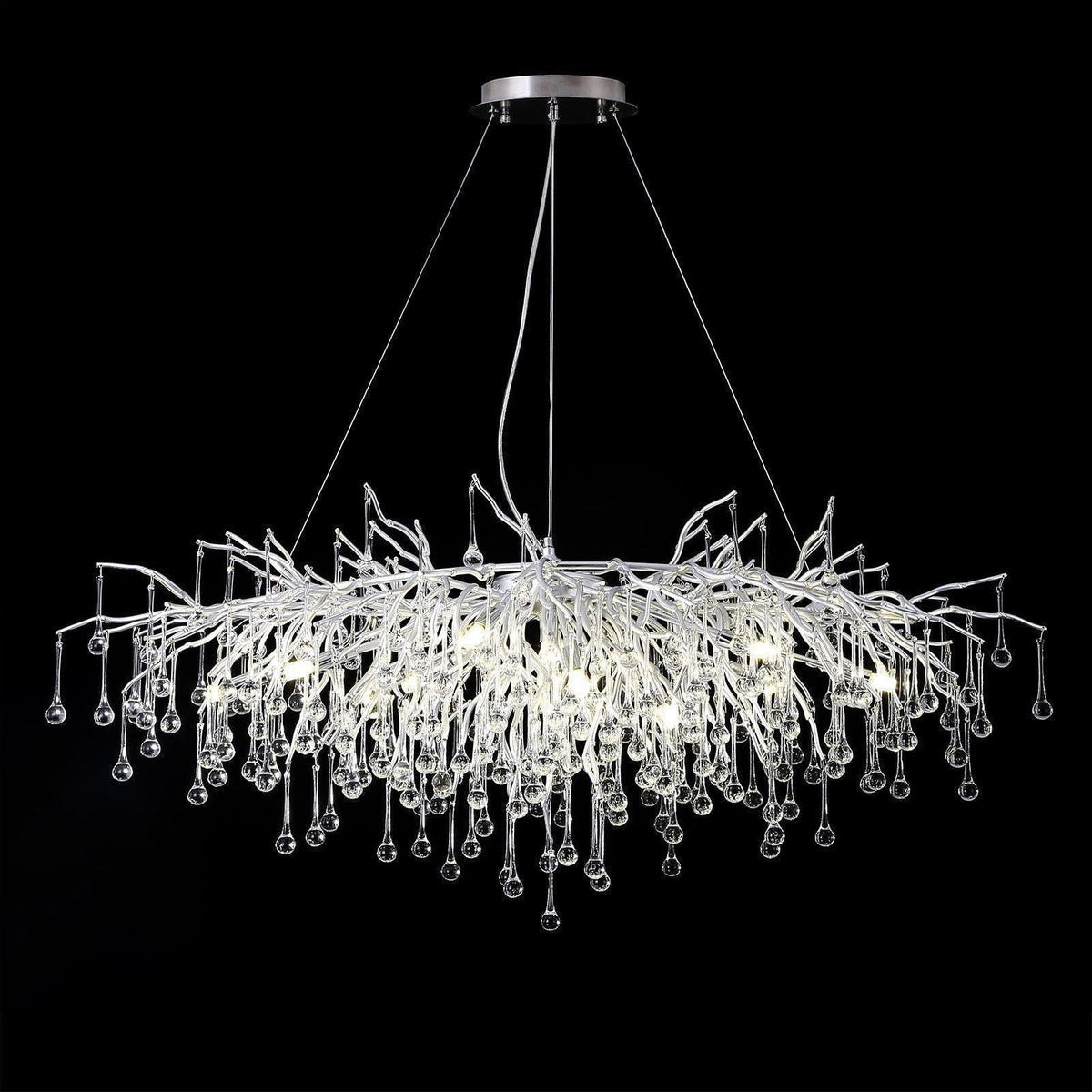 Doris Rectangle Branch Chandelier 45"L Silver - casivra
