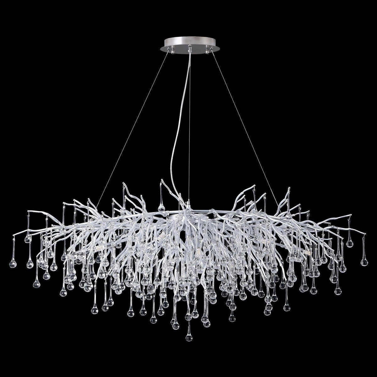 Doris Rectangle Branch Chandelier 45"L Silver - casivra