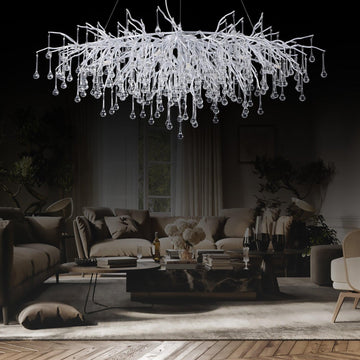 Doris Rectangle Branch Chandelier 45"L Silver - casivra