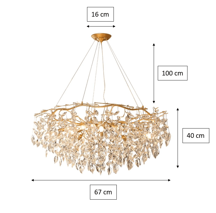 Doris Round Modern Branch Chandeliers - Diameter 67 cm x Height 40 cmWarm Lightcasivra