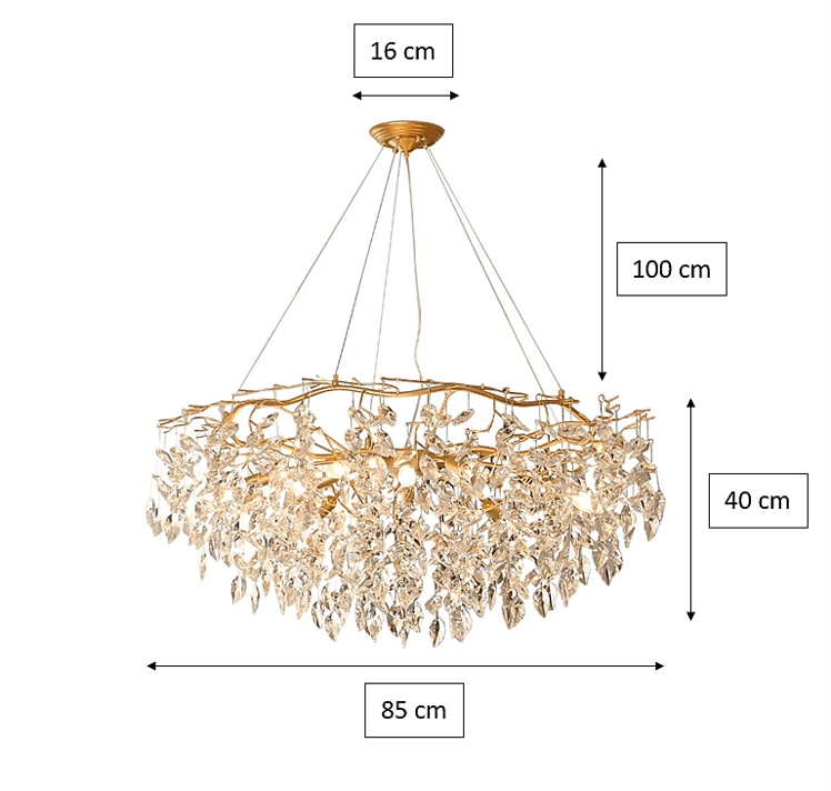 Doris Round Modern Branch Chandeliers - Diameter 67 cm x Height 40 cmWarm Lightcasivra