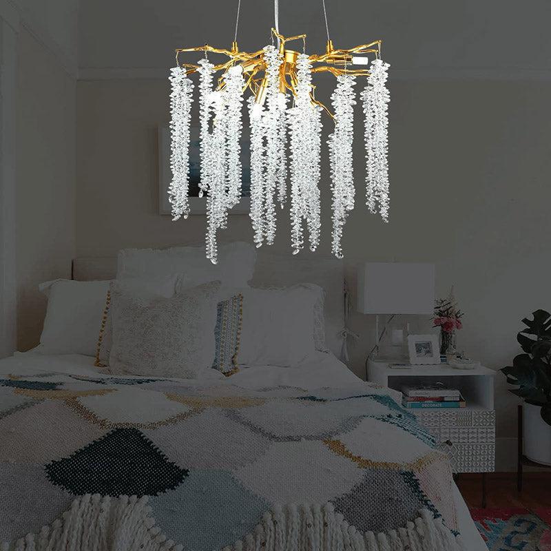 Doris White Crystal Branch Chandelier 20.5"D - casivra