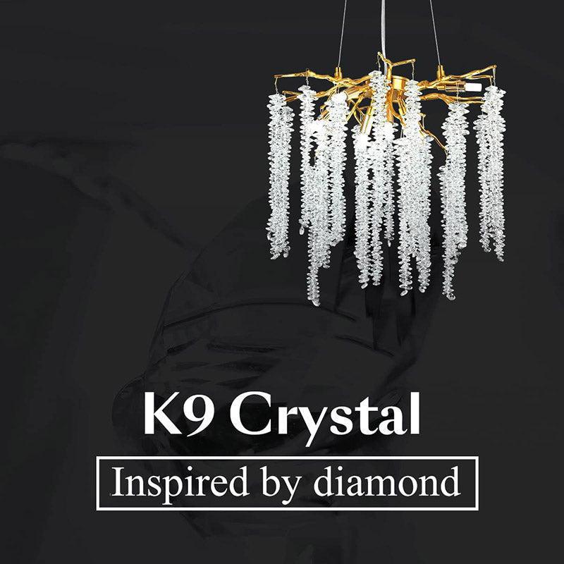 Doris White Crystal Branch Chandelier 20.5"D - casivra