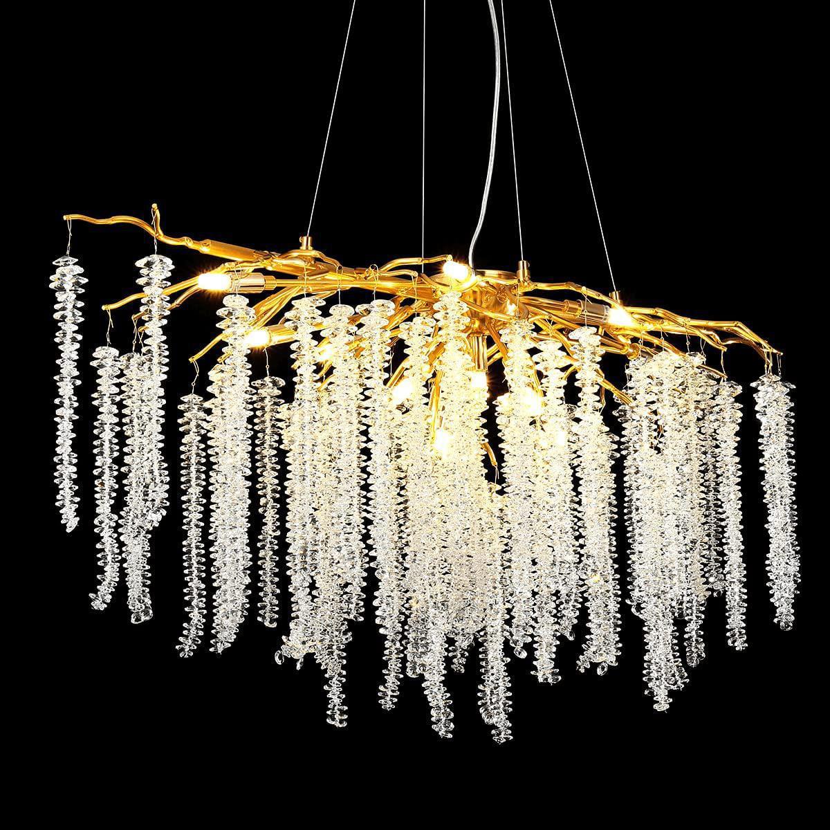 Doris White Crystal Branch Round Chandelier D20.5" L45" - 45"L Rectanglecasivra