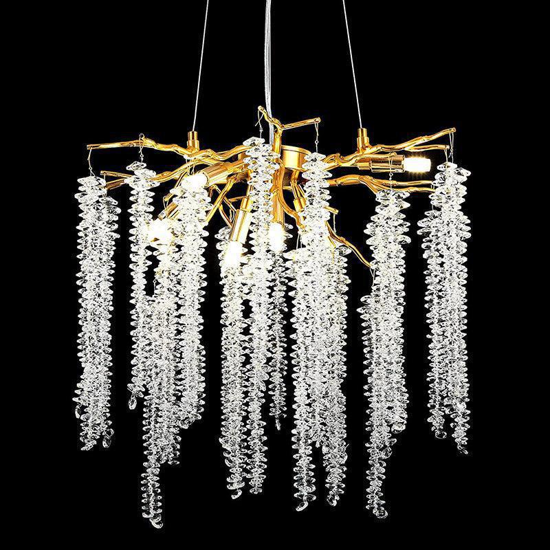 Doris White Crystal Branch Round Chandelier D20.5" L45" - 20.5"D Roundcasivra