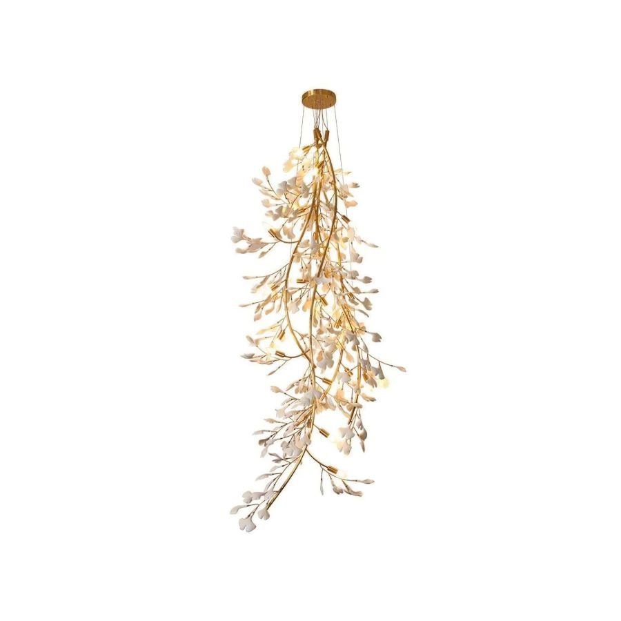 Drooping Ceramic Ginkgo Leaf Chandelier - SizeAcasivra