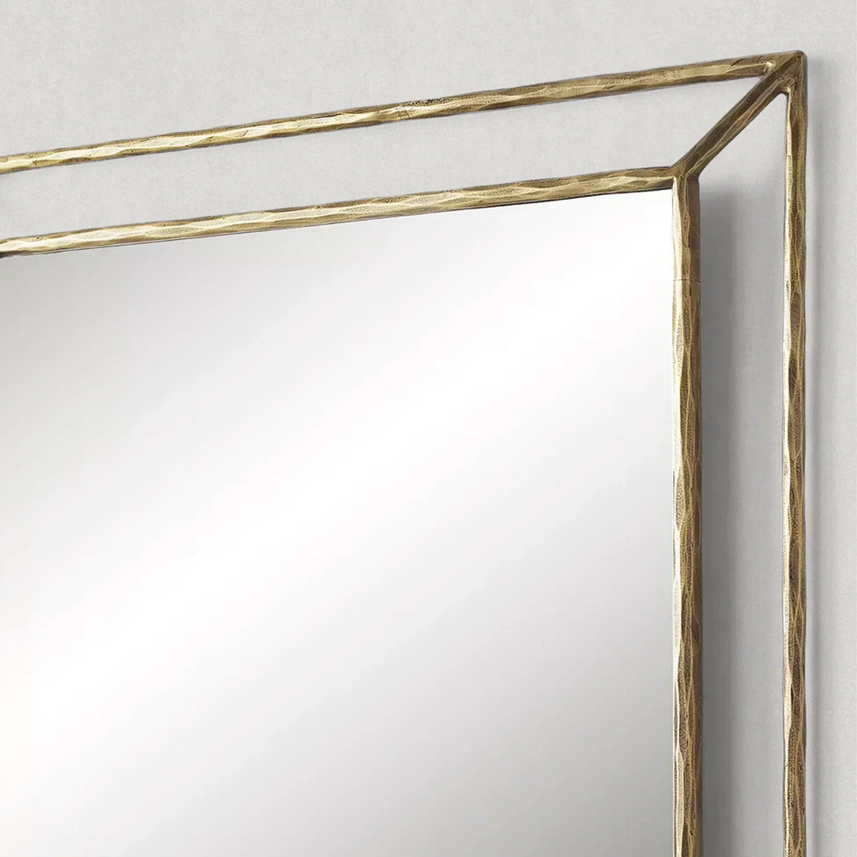 Hand-Forged Metal Open Beveled Mirror