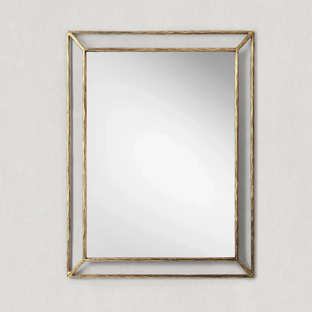 Hand-Forged Metal Open Beveled Mirror