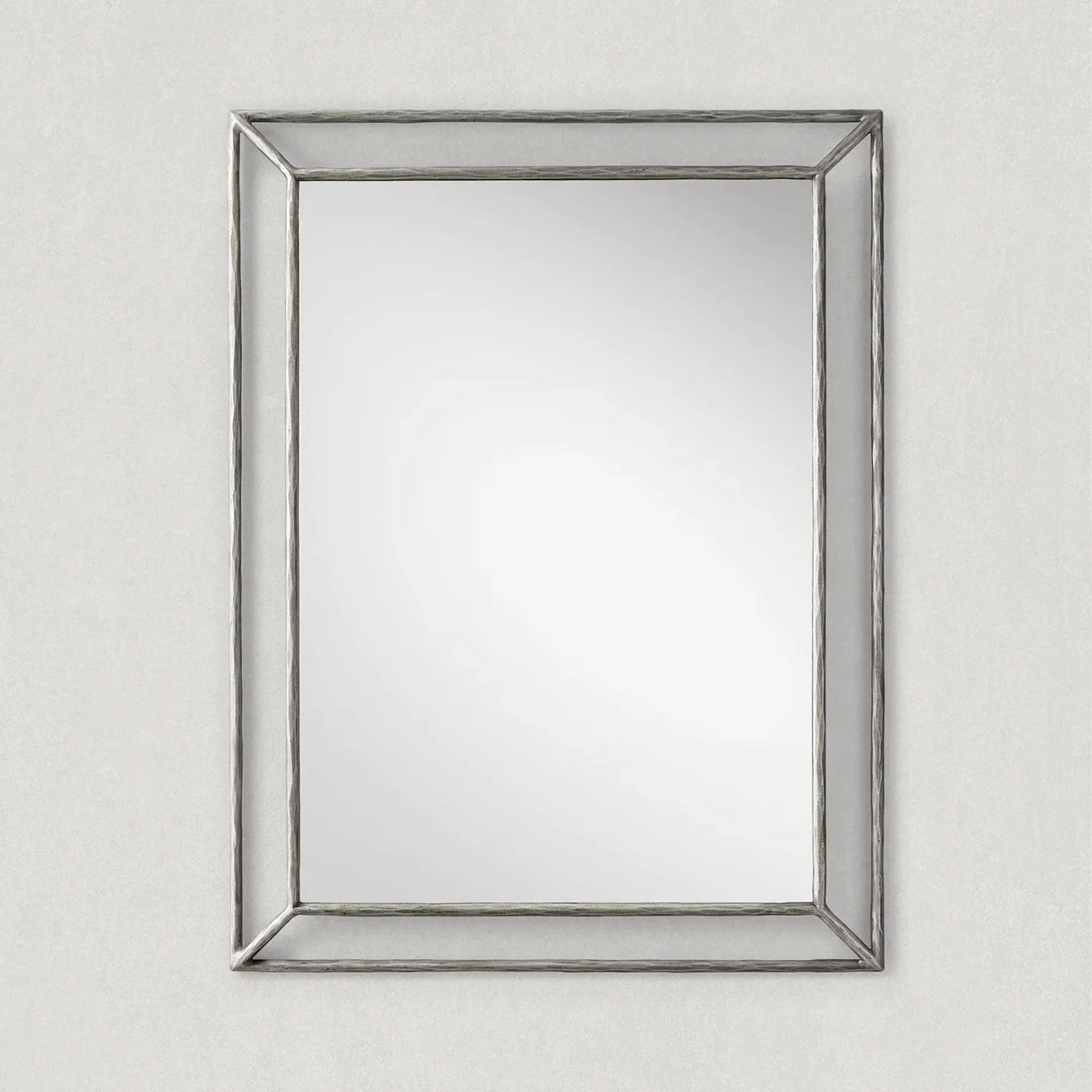 Hand-Forged Metal Open Beveled Mirror