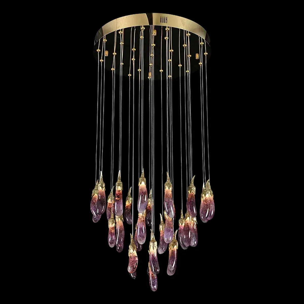 Eggplant - shaped Chandelier Purple Color - casivra