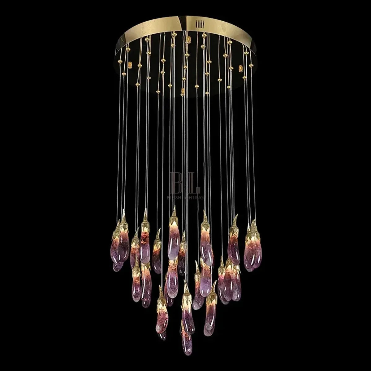 Eggplant - shaped Chandelier Purple Color - casivra