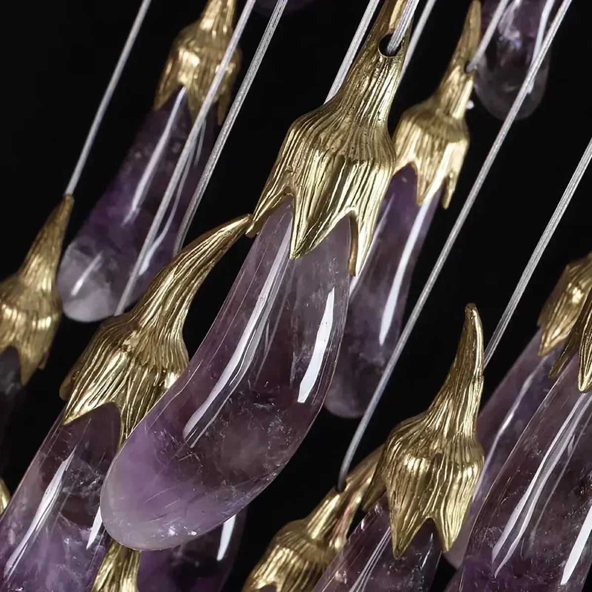 Eggplant - shaped Chandelier Purple Color - casivra