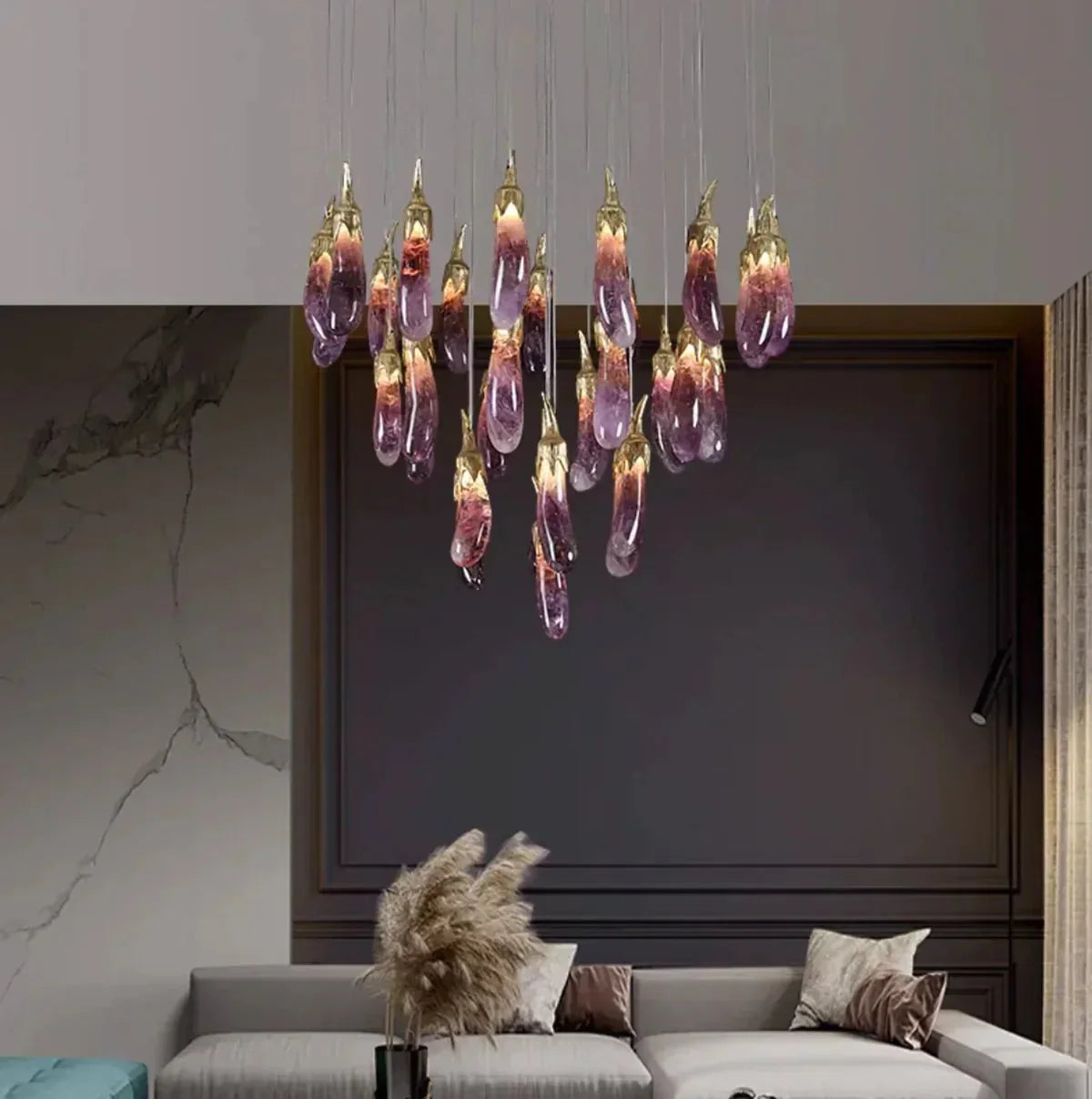 Eggplant - shaped Chandelier Purple Color - casivra