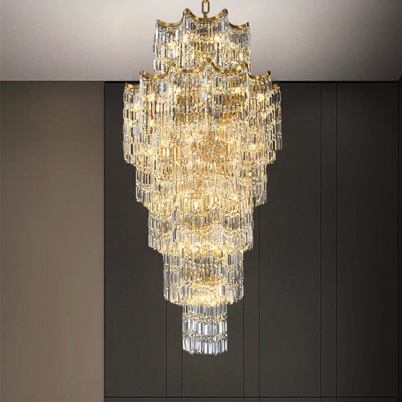 Elegant Crystal Chandelier for Duplex Villas-Chandelier-casivra-6 tiers 70.87" D x 110.24" H-casivra