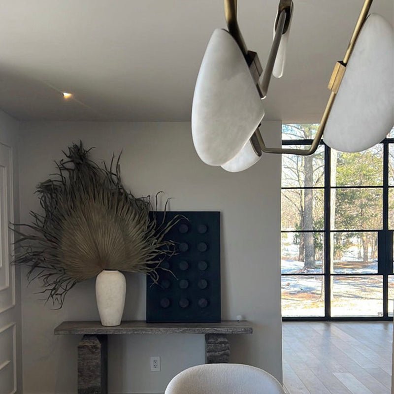 Elliot Alabaster Chandelier, Artistic Modern Chandelier for Bar Area - casivra