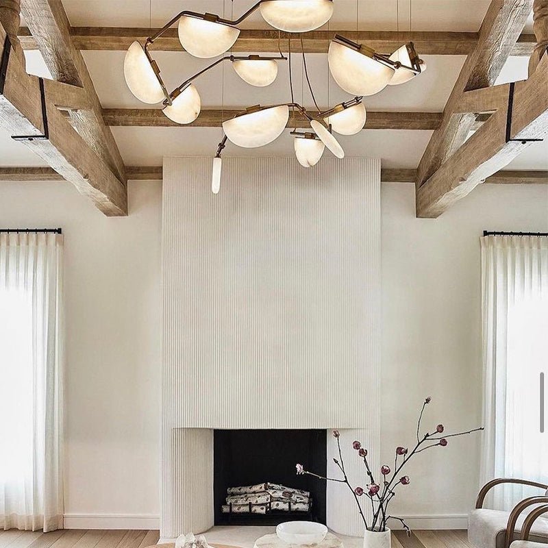 Elliot Alabaster Chandelier, Artistic Modern Chandelier for Bar Area - casivra