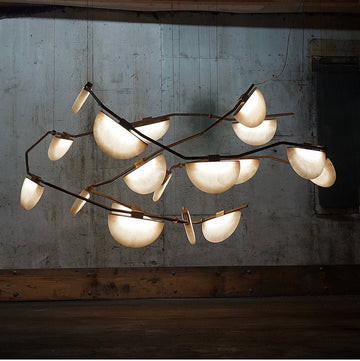 Elliot Alabaster Chandelier, Artistic Modern Chandelier for Bar Area - casivra