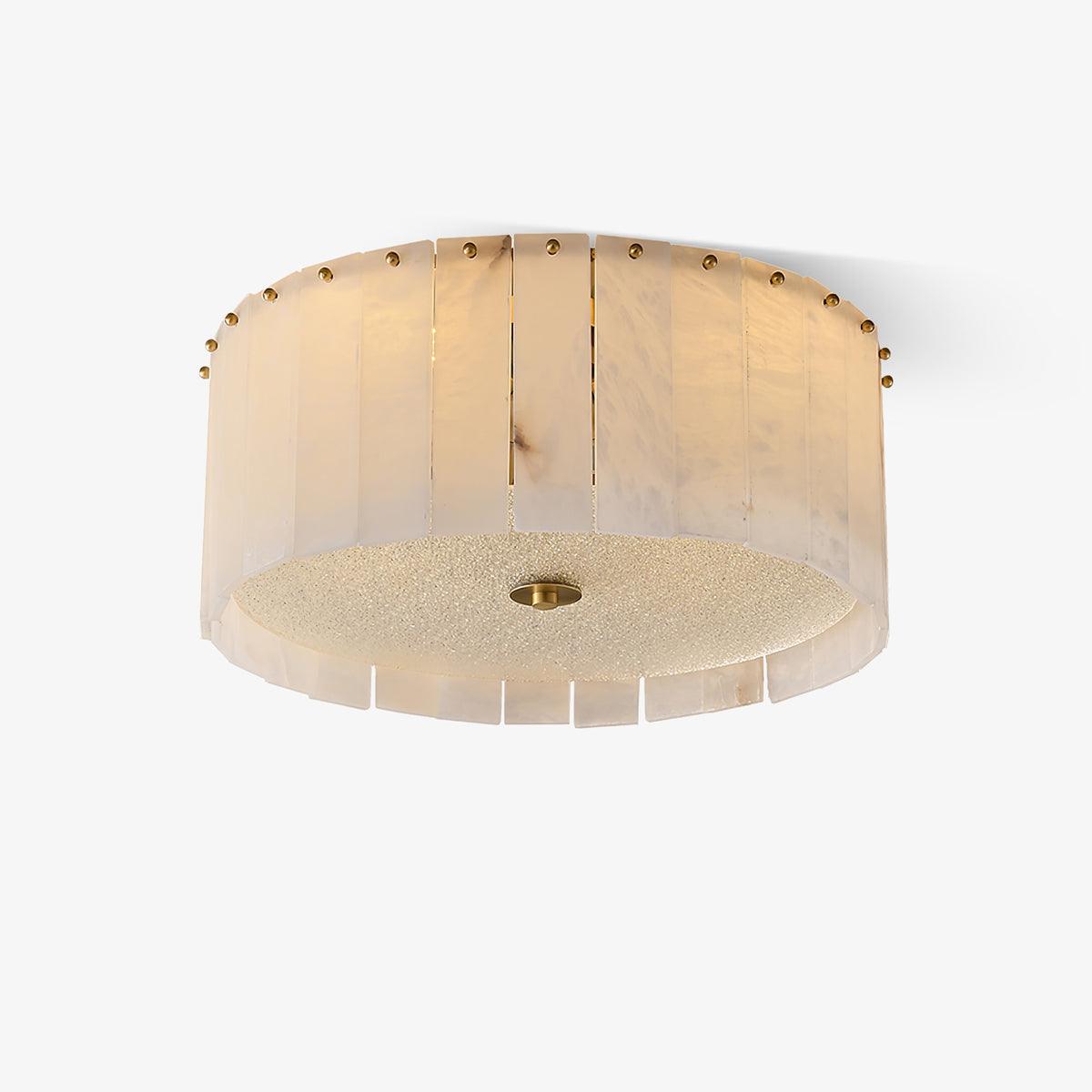 Elysian Alabaster Ceiling Lamp - ∅ 17.7″ x H 9.25″ / Dia 45cm x H 23.5cmBrass & Whitecasivra