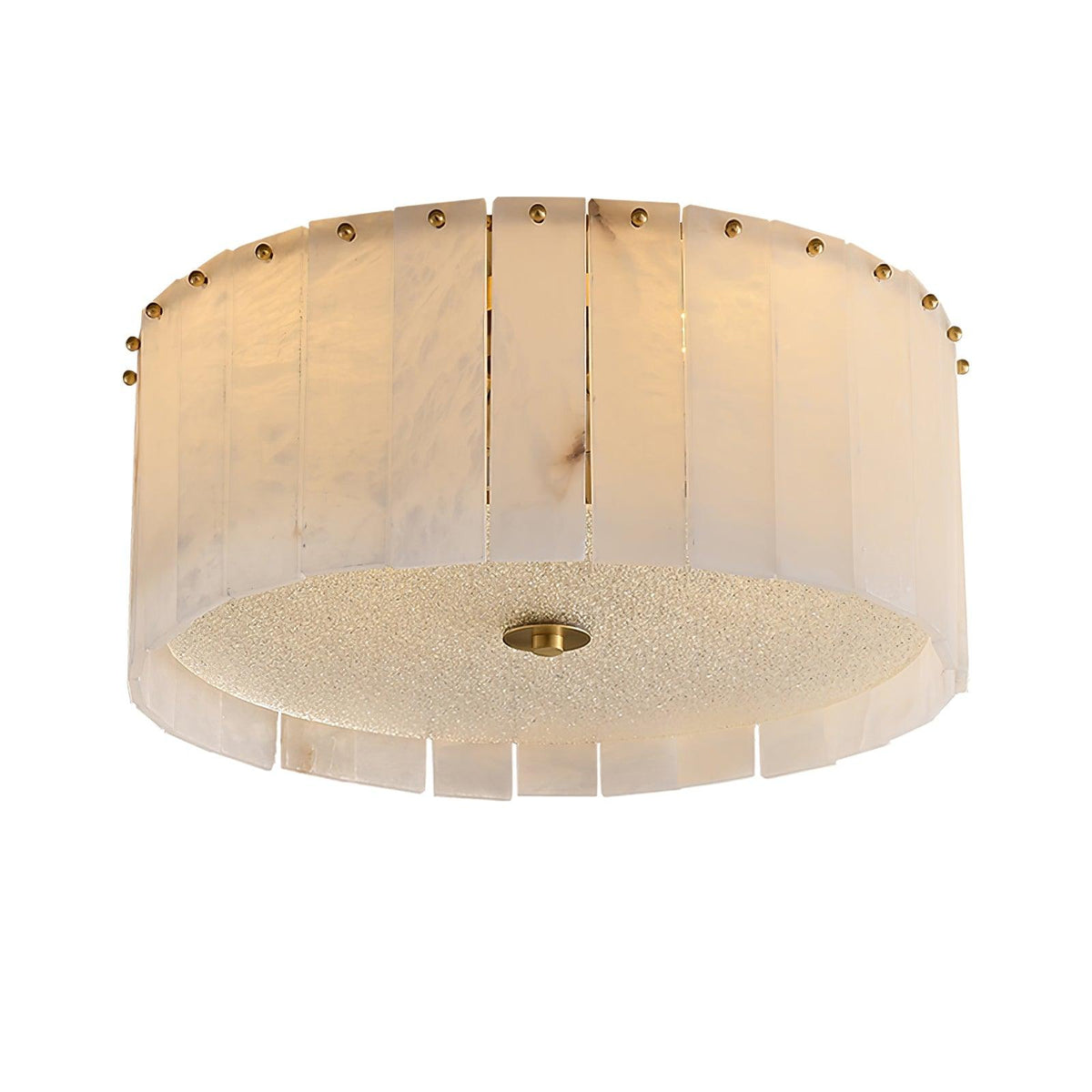 Elysian Alabaster Ceiling Lamp - ∅ 17.7″ x H 9.25″ / Dia 45cm x H 23.5cmBrass & Whitecasivra
