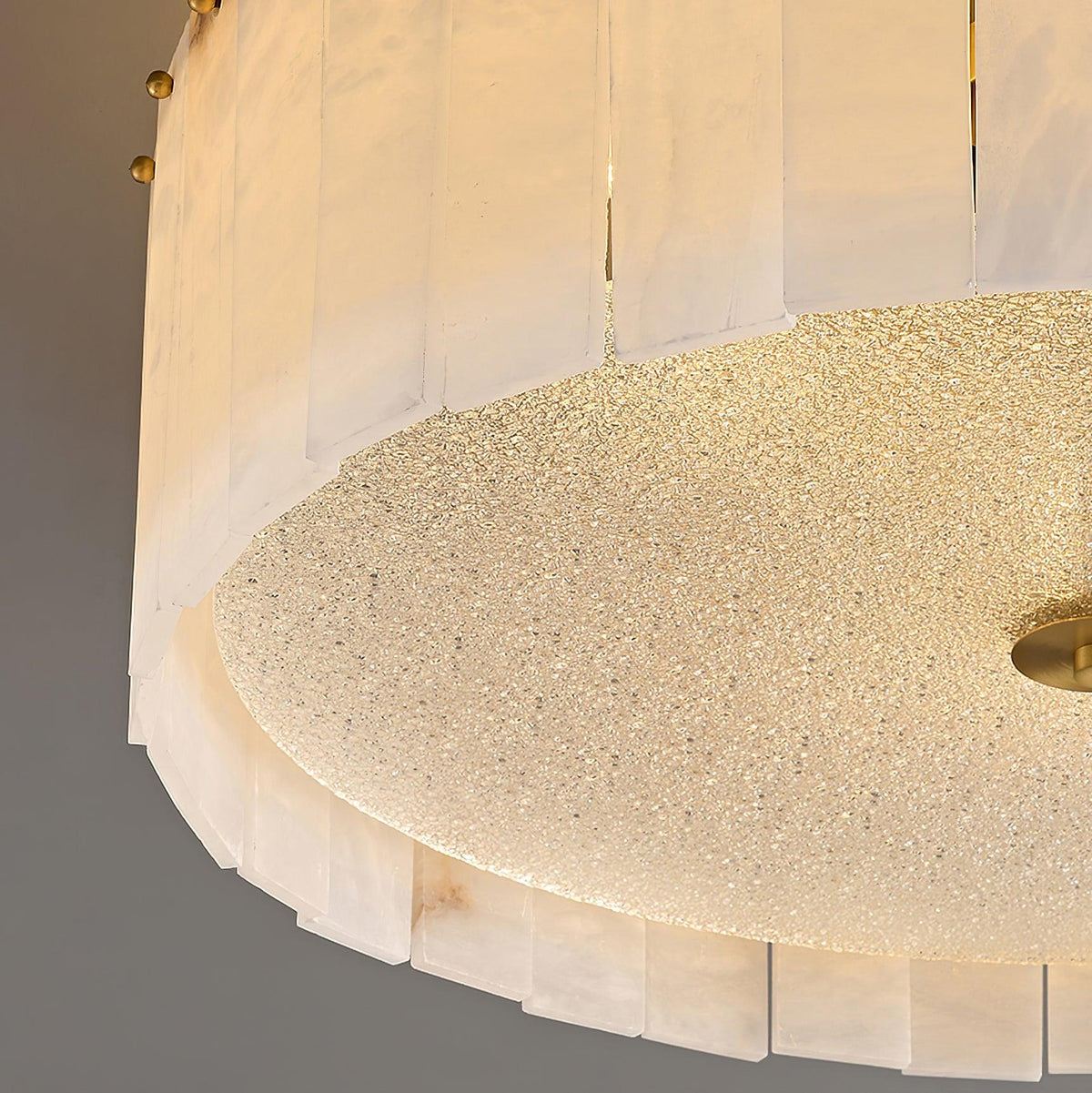 Elysian Alabaster Ceiling Lamp - ∅ 17.7″ x H 9.25″ / Dia 45cm x H 23.5cmBrass & Whitecasivra