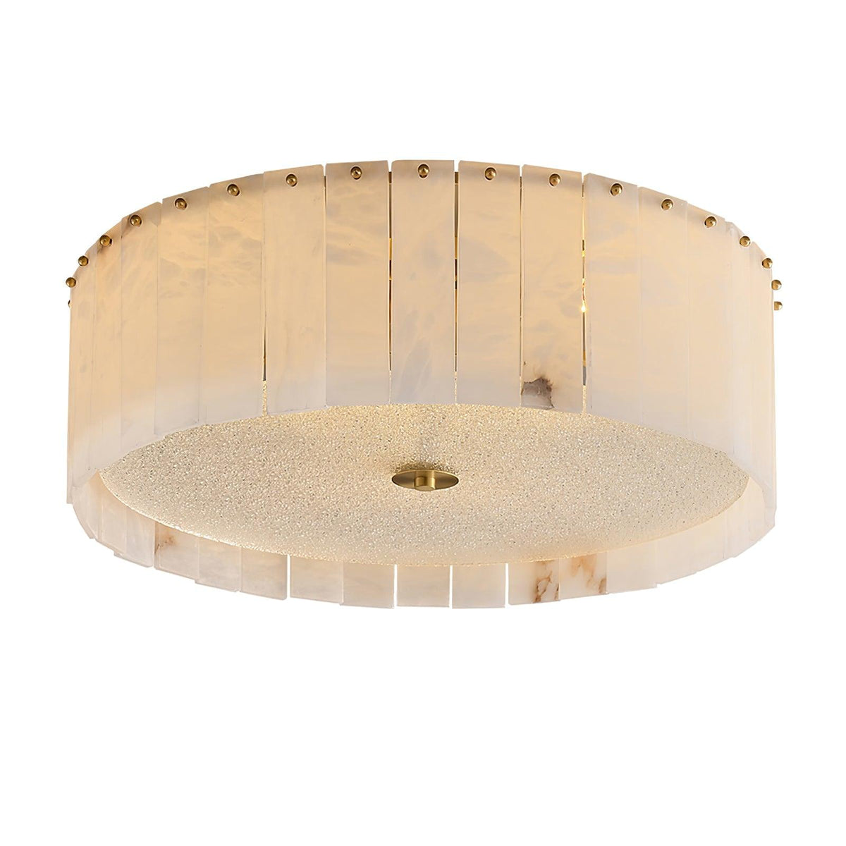 Elysian Alabaster Ceiling Lamp - ∅ 17.7″ x H 9.25″ / Dia 45cm x H 23.5cmBrass & Whitecasivra