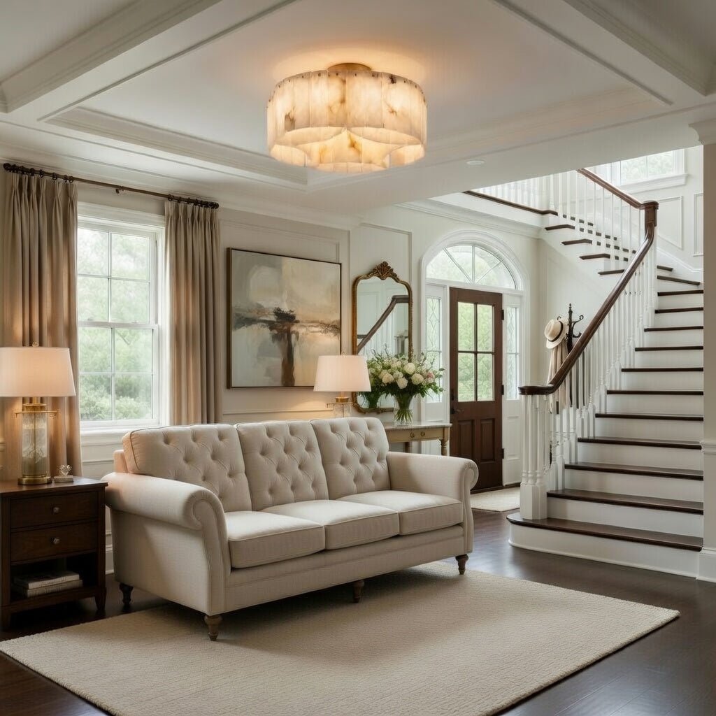 buyOakley Layered Marble Flush Mount Chandelier - Morsale