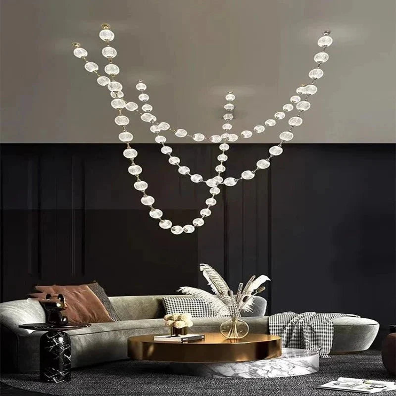Esle Modern Pearl Necklace Chandelier - Black17 lightcasivra