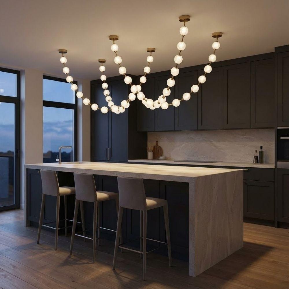 Esle Modern Pearl Necklace Chandelier - Black17 lightcasivra