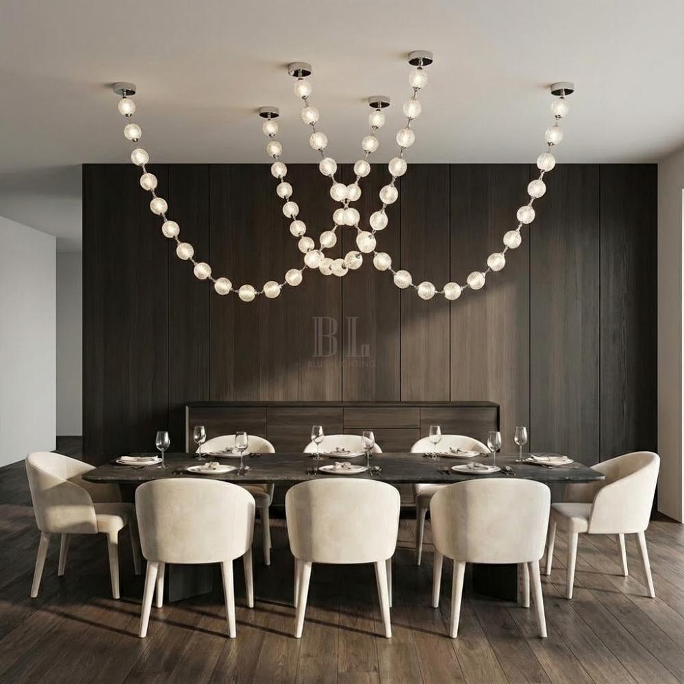 Esle Modern Pearl Necklace Chandelier - Black17 lightcasivra